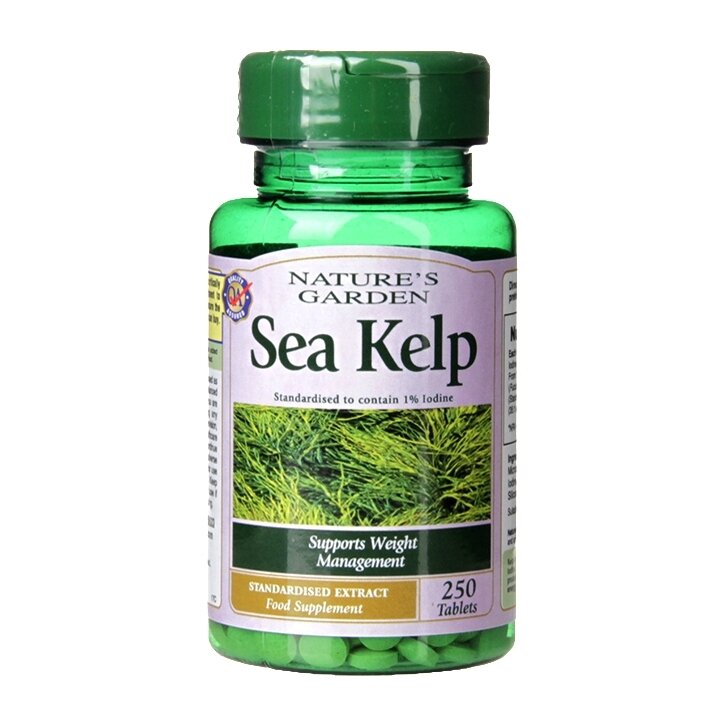 Морски келп (Sea Kelp) (морски водорасли, Йод 15мг) 525мг 250 таблетки