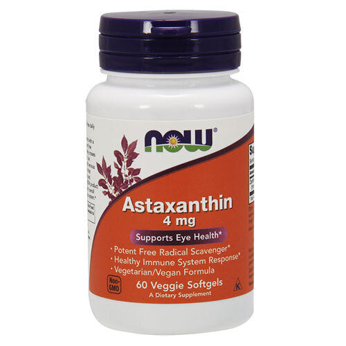 Астаксантин / NOW Astaxanthin 4mg 60 capsules