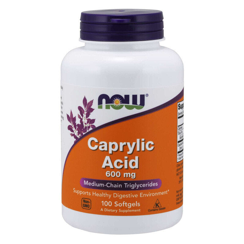 Каприлова киселина / NOW Caprylic Acid  600mg 100 capsules