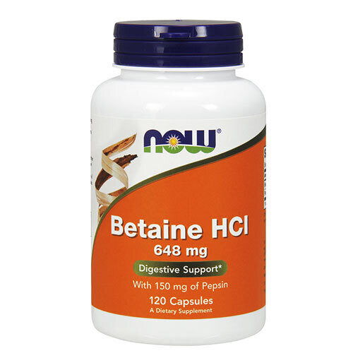 NOW Веtаіnе НСl / Бетаин хидрохлорид 648mg 120 capsules