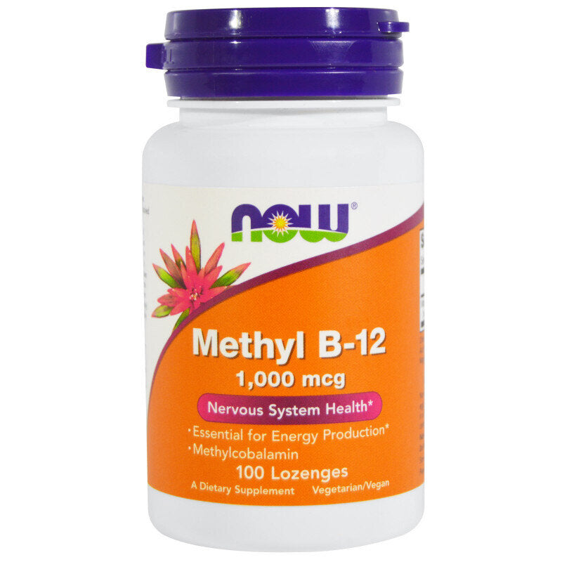 NOW Methyl B-12 (метилкобаламин) 1000mcg 100 таблетки за смучене