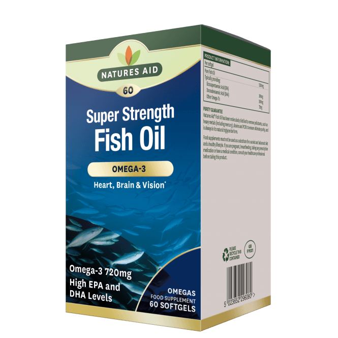 Концентрирано рибено масло / Super Strength Fish Oil 1200mg 60 softgels