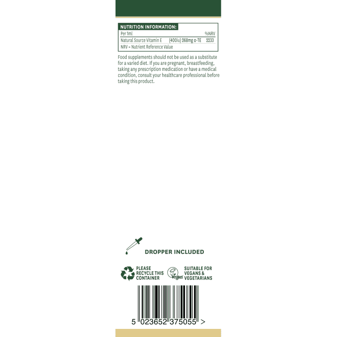 Натурален Витамин Е течен / 100% Natural Vitamin E Oil 20,000iu 50ml