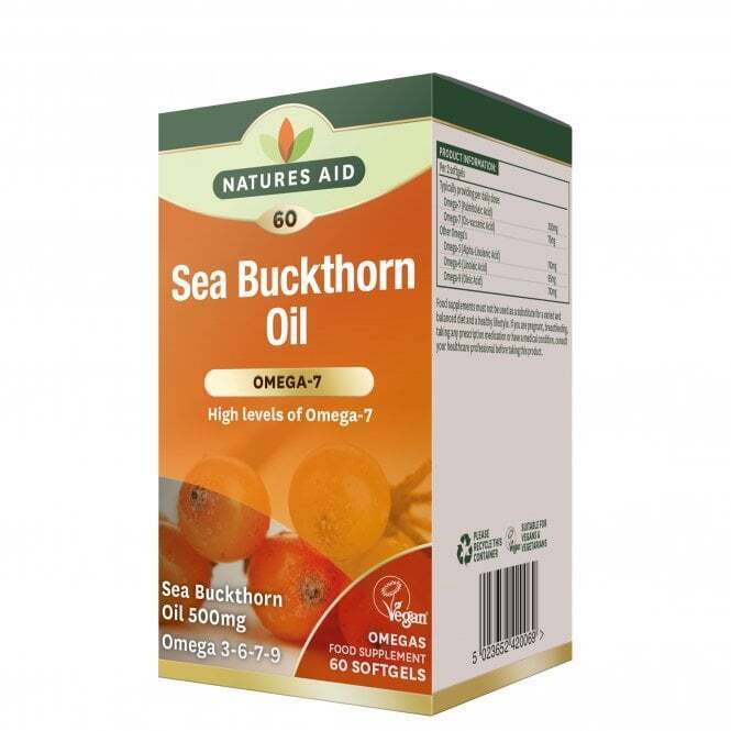 Масло от морски зърнастец / Облепиха (Омега-3-6-7-9) (Sea Buckthorn Oil) 500мг 60 меки капсули