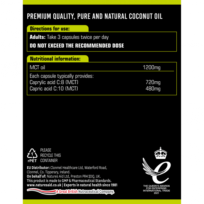 Фракционирано кокосово масло / 100% MCT Oil 1200mg 120 capsules