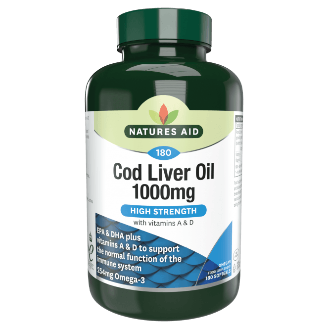Масло от черен дроб на треска (Cod Liver Oil) 1000mg 180 softgels