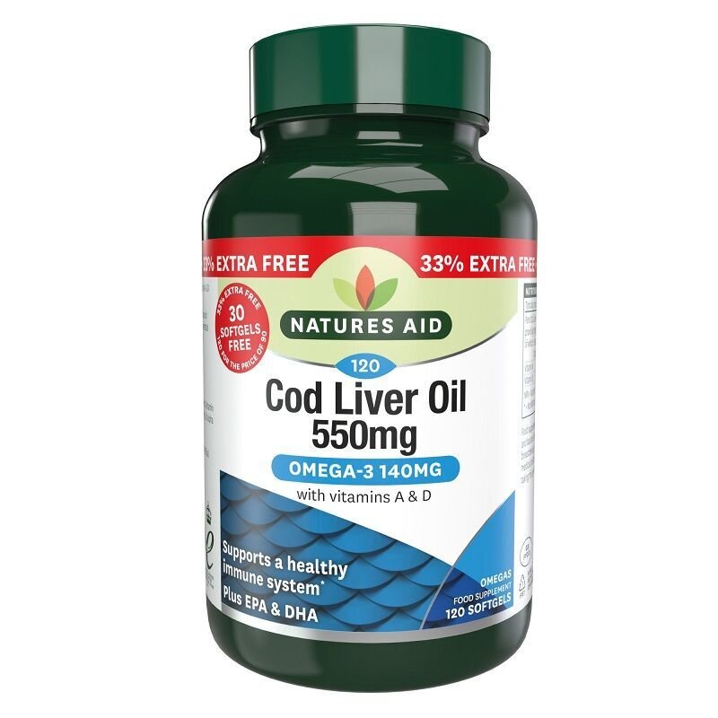 Масло от черен дроб на треска (Cod Liver Oil) 550mg 120 softgels
