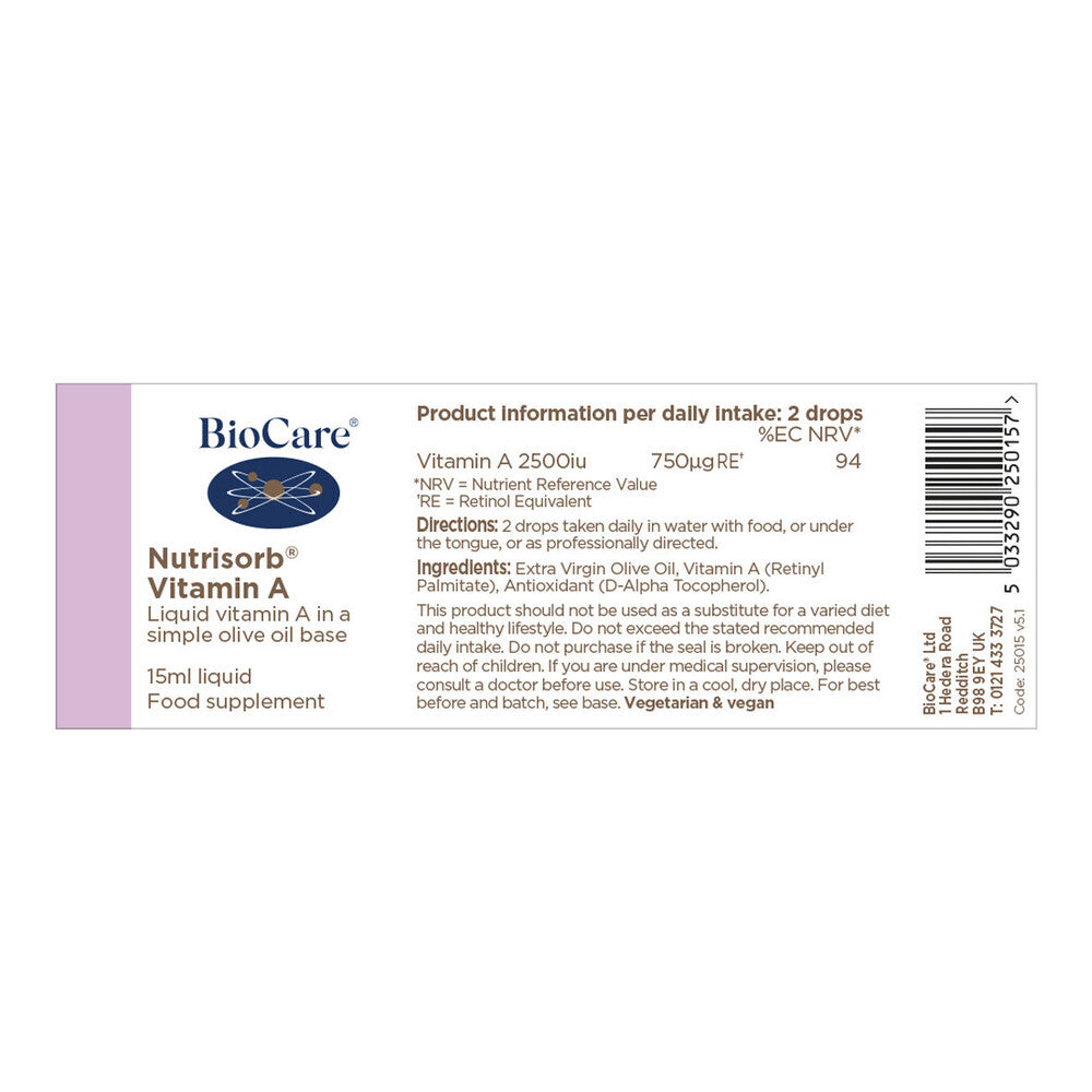 Витамин А / BioCare Nutrisorb Vitamin A 15ml