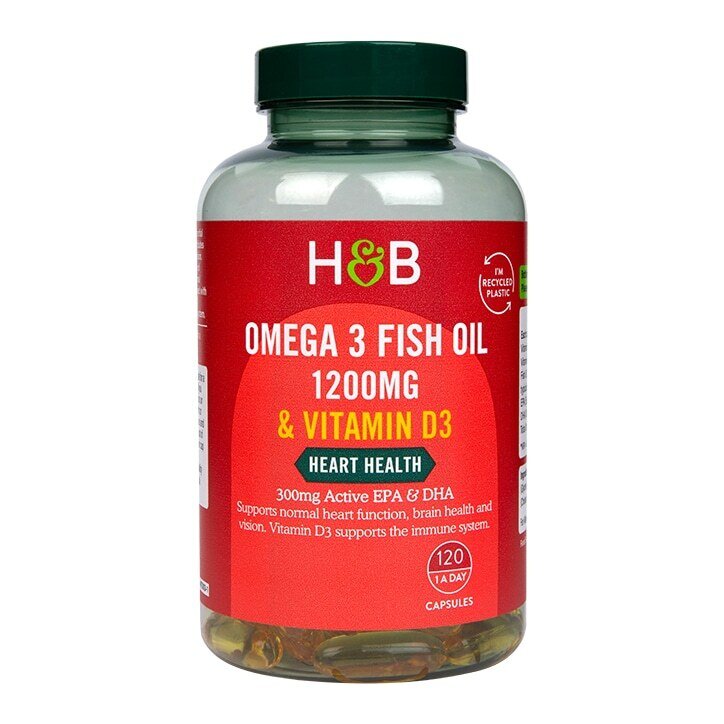 Омега 3 Рибено масло + Витамин Д3 / Omega 3 Fish Oil + D3 1200mg 120 capsules