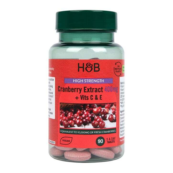 Червена боровинка с витамини С и Е / Cranberry Extract + Vit C &amp; E 400mg 90 tablets