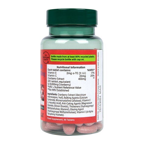 Червена боровинка с витамини С и Е / Cranberry Extract + Vit C &amp; E 400mg 90 tablets