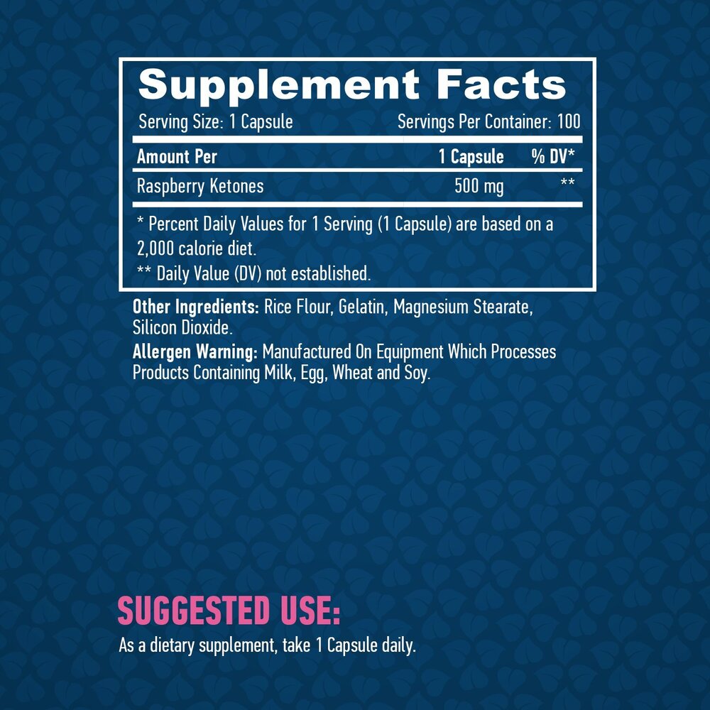 Малинови кетони / HAYA LABS Raspberry Ketones 500mg 100 caps