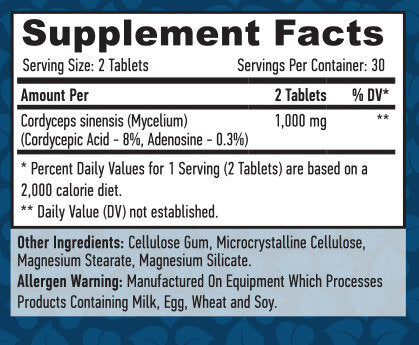 Кордицепс гъба / HAYA Cordyceps 500mg 60 tablets