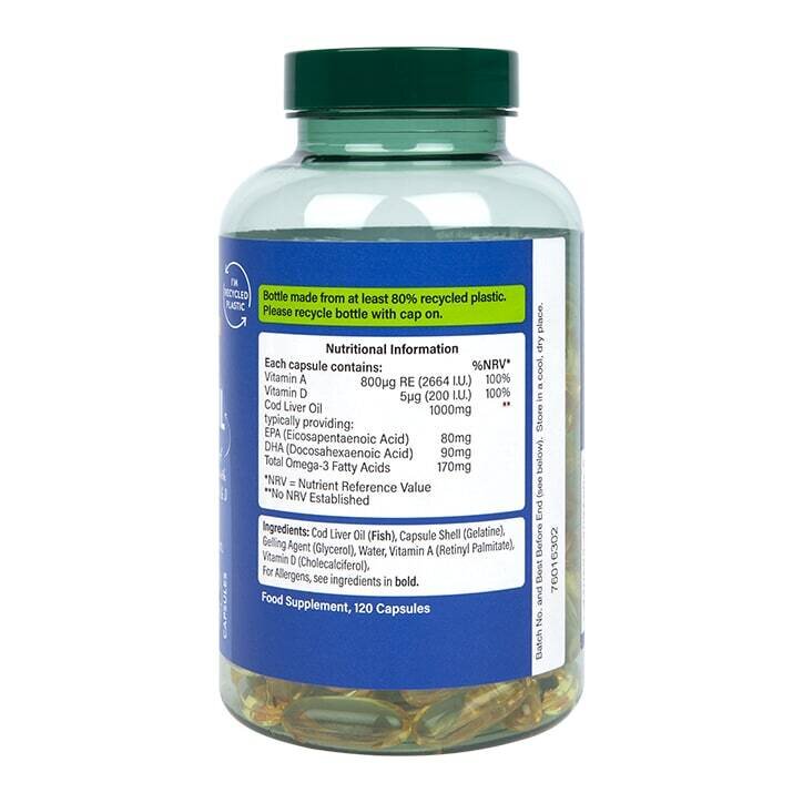 Омега-3 рибено масло от черен дроб на треска / Pure Cod Liver Oil 1000mg 120 capsules