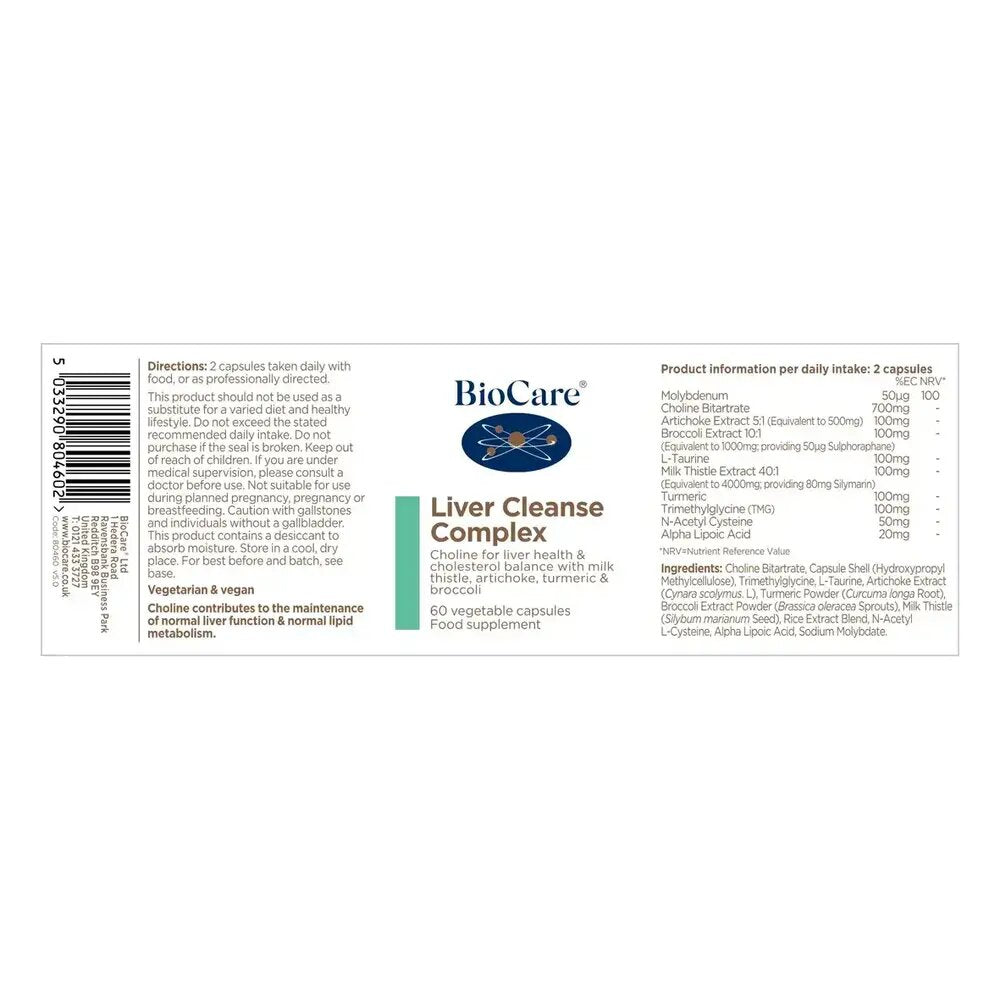 Комплекс за пречистване на черния дроб / BioCare Liver Cleanse Complex 60 Vcaps