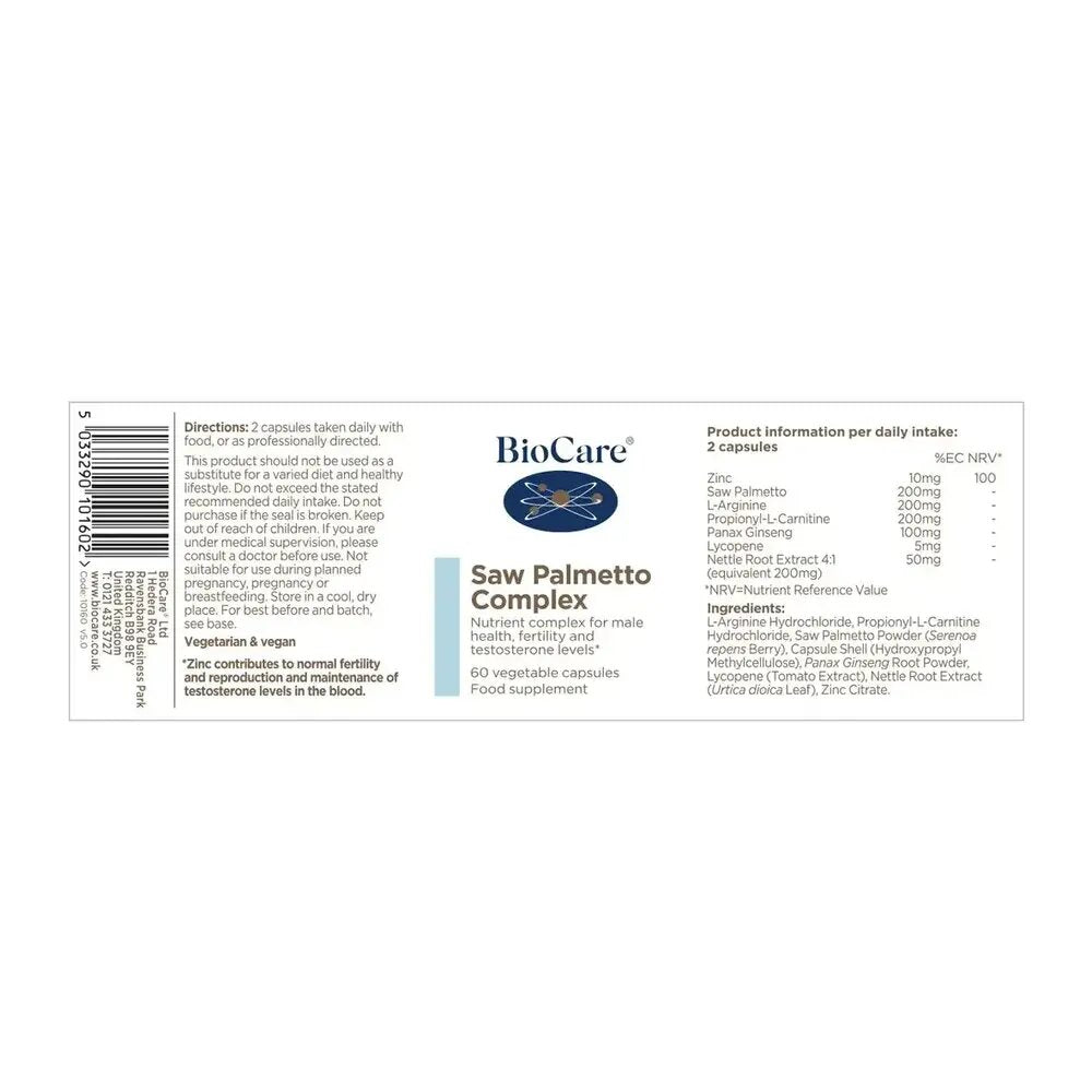 Сао Палмето Комплекс / BioCare Saw Palmetto Complex 60 Vcaps