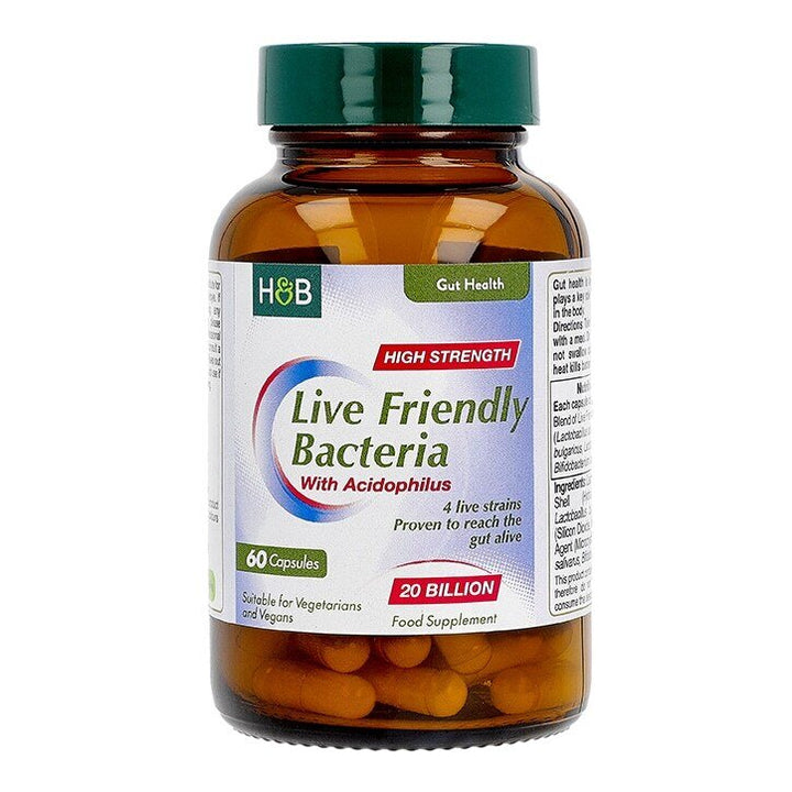 Пробиотик с Ацидофилус (Live Friendly Bacteria 20 Billion) 20млрд. 60 капсули