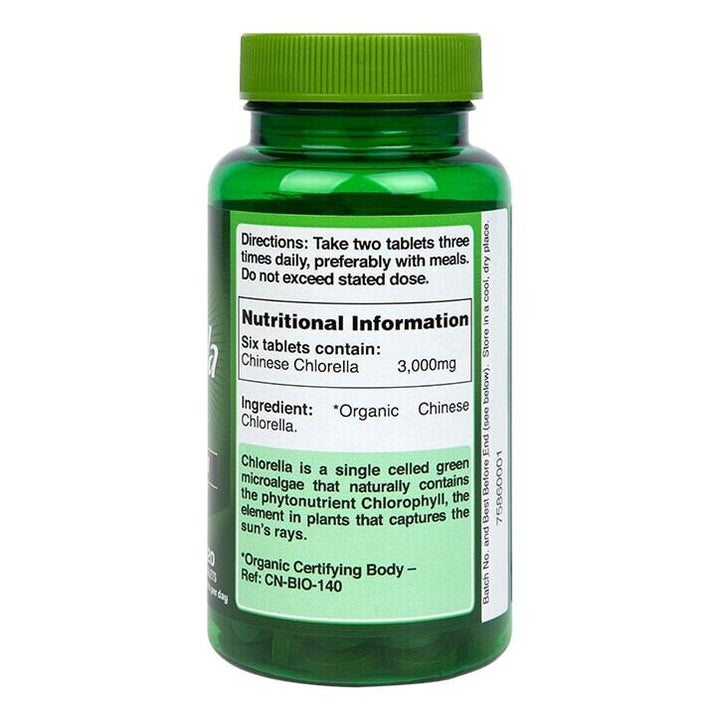 Био китайска хлорела / Organic Chinese Chlorella 500mg 120 tablets