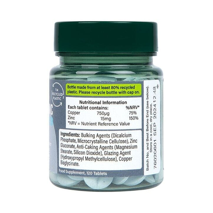 Цинк хелат 15мг с мед / Chelated Zinc 15mg with Copper 120 tablets