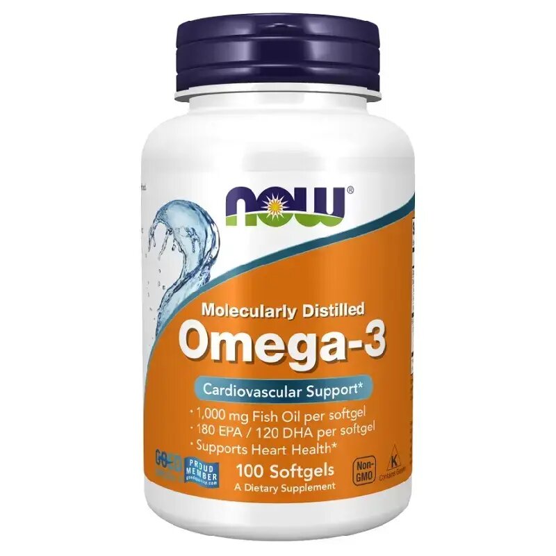 NOW Omega-3 / Омега 3 рибено масло 1000mg 100 capsules