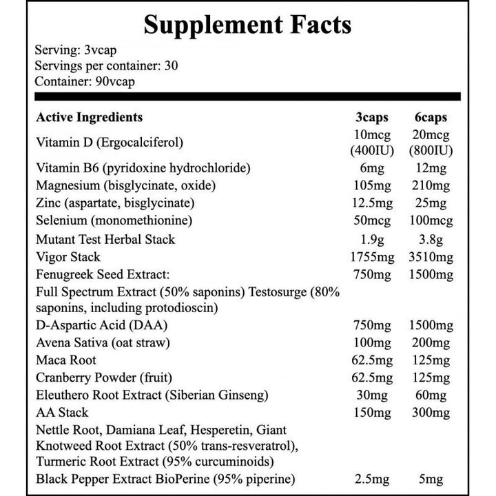 Тестостеронов бустер / MUTANT TEST 90 CAPSULES