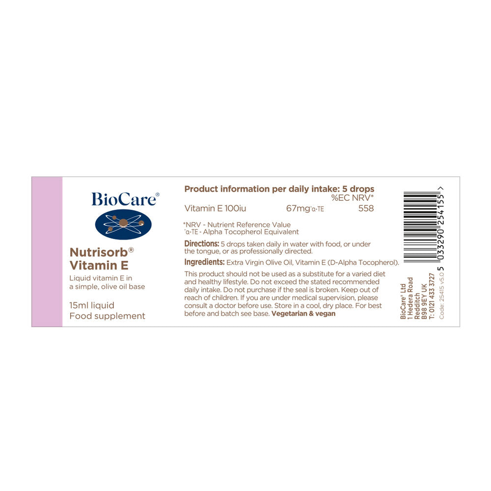 Витамин Е Натурален / BioCare Nutrisorb® Vitamin E 15ml