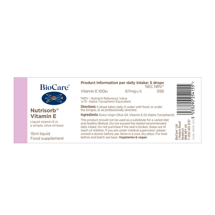 Витамин Е Натурален / BioCare Nutrisorb® Vitamin E 15ml