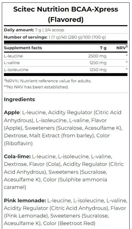 SCITEC BCAA XPRESS аминокиселини 280 g