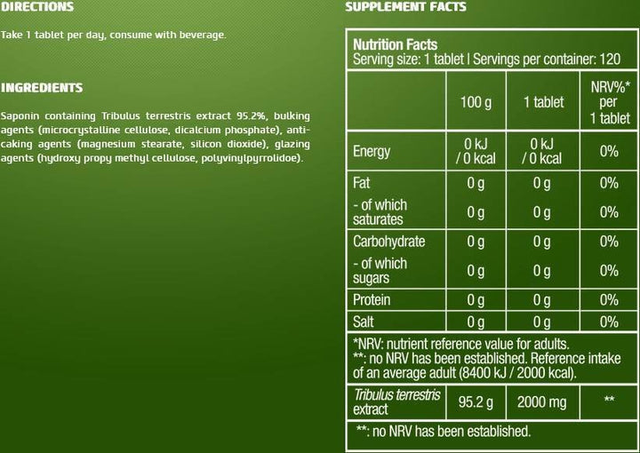 Трибулус / BIOTECH USA Tribooster 2000mg 120 tablets