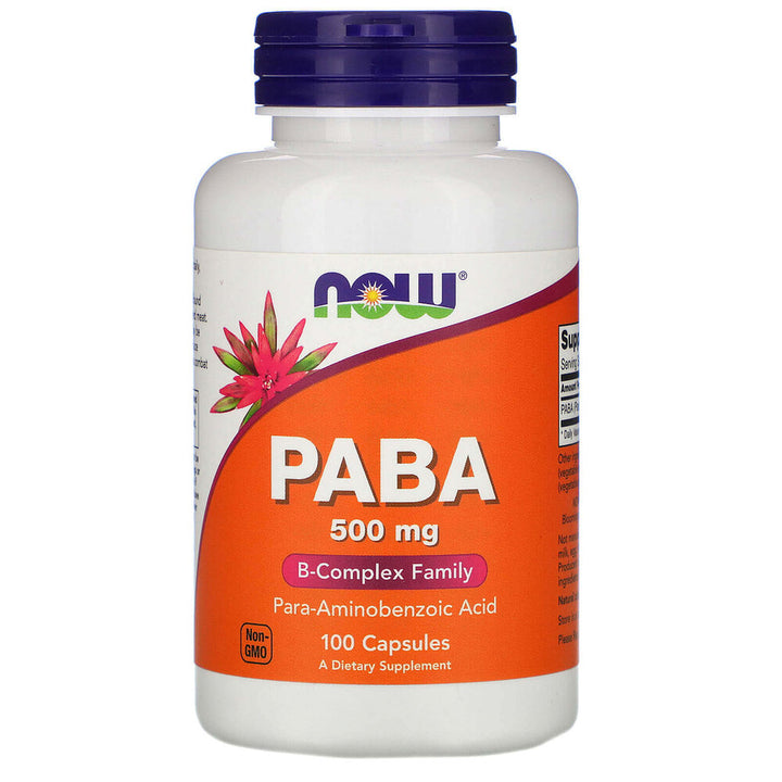 NOW PABA / Пара-Аминобензоена киселина 500 mg 100 capsules