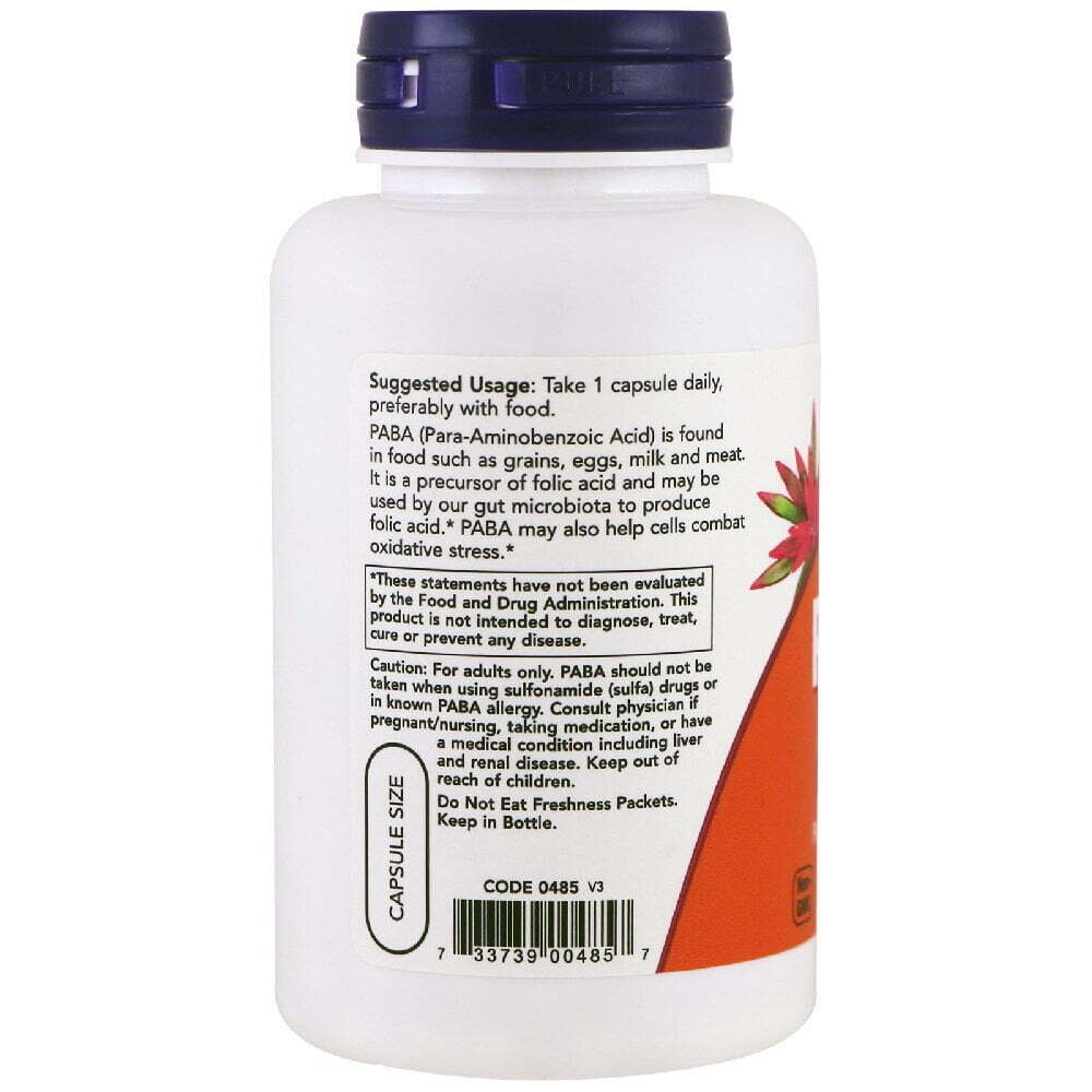 NOW PABA / Пара-Аминобензоена киселина 500 mg 100 capsules