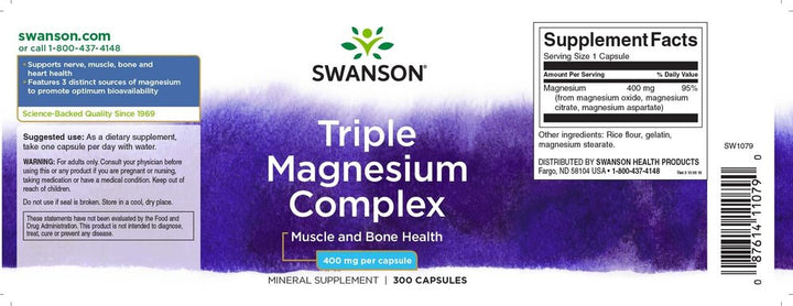 Магнезий троен комплекс / Triple magnesium complex 400 mg 300 caps
