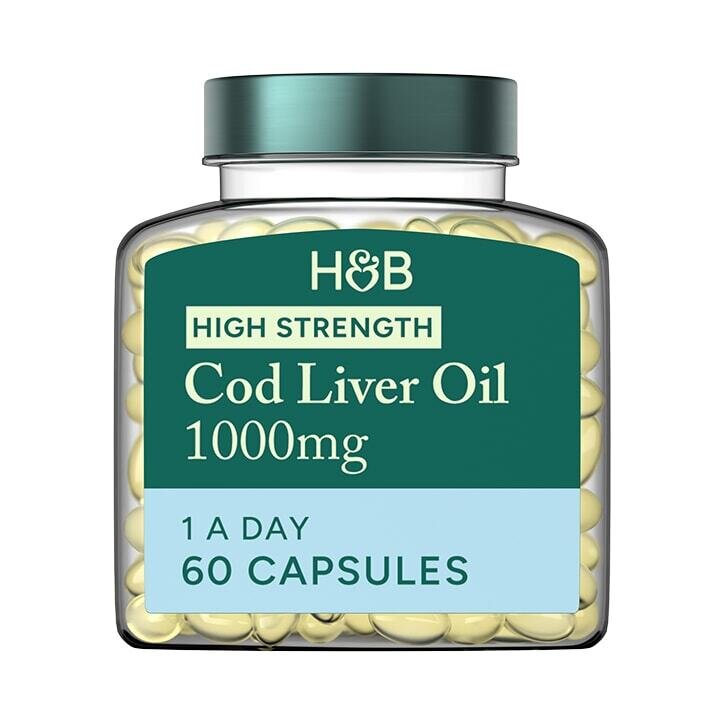 Омега-3 рибено масло от черен дроб на треска / Pure Cod Liver Oil 1000mg 60 capsules