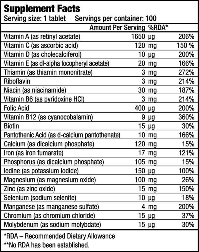 BIOTECH ONE A DAY MULTIVITAMINS 100 tablets
