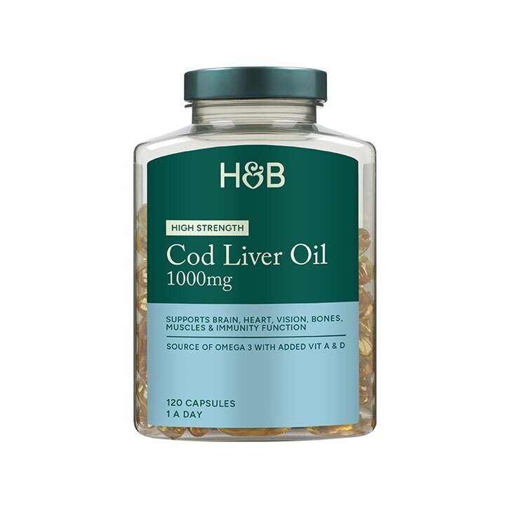 Омега-3 рибено масло от черен дроб на треска / Pure Cod Liver Oil 1000mg 120 capsules