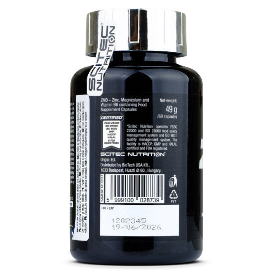 Цинк, магнезий и витамин B6 / SCITEC ZMB 60 capsules