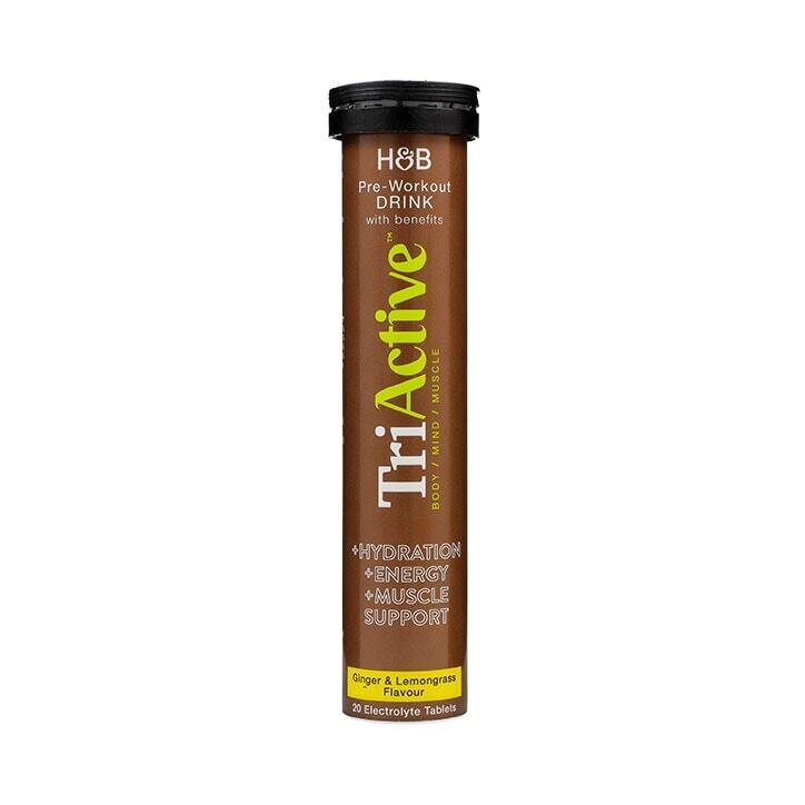 TriActive Pre-Workout Electrolyte Effervescent Ginger &amp; Lemongrass 20 Tablets