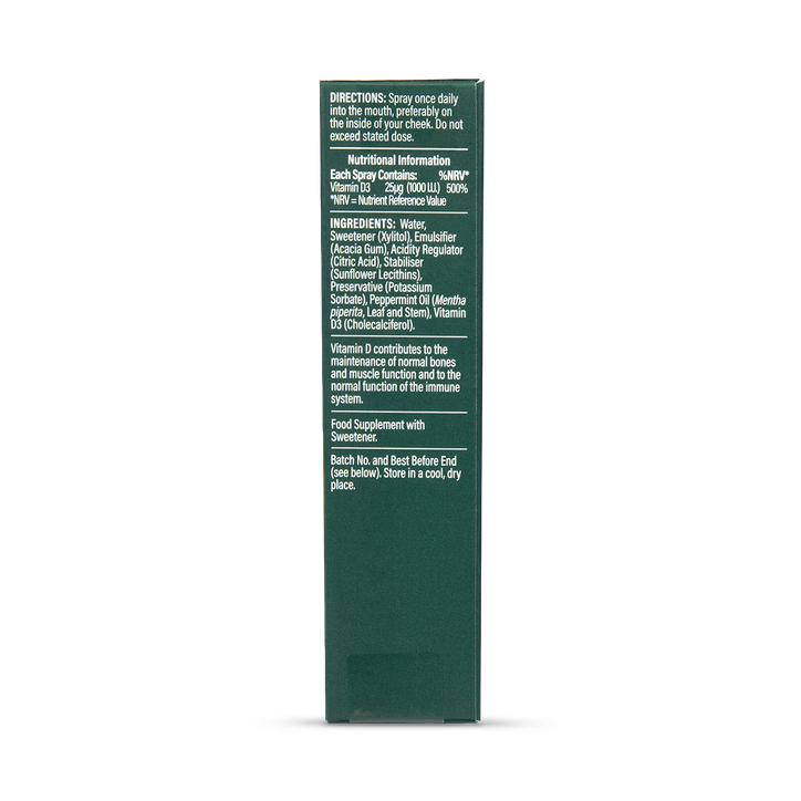 Витамин D3 Спрей / Vitamin D3 Spray 1000 I.U 25ug Peppermint Flavour 15ml