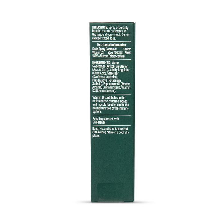 Витамин D3 Спрей / Vitamin D3 Spray 1000 I.U 25ug Peppermint Flavour 15ml
