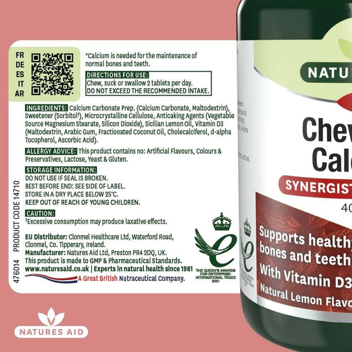 Калций с Витамин D3 таблетки за дъвчене / Chewable Calcium 400mg 60 tablets
