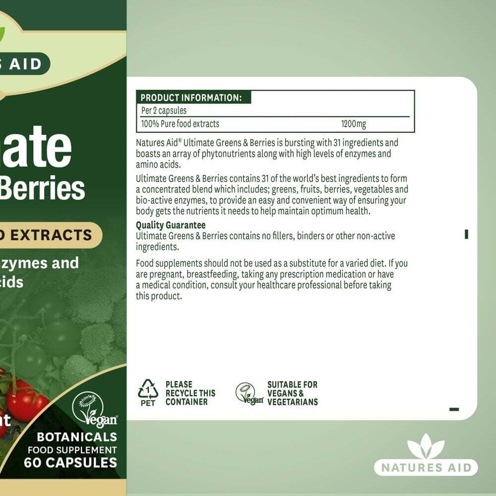 Ultimate Greens and Berries 31 суперхрани Natures Aid 60 капсули
