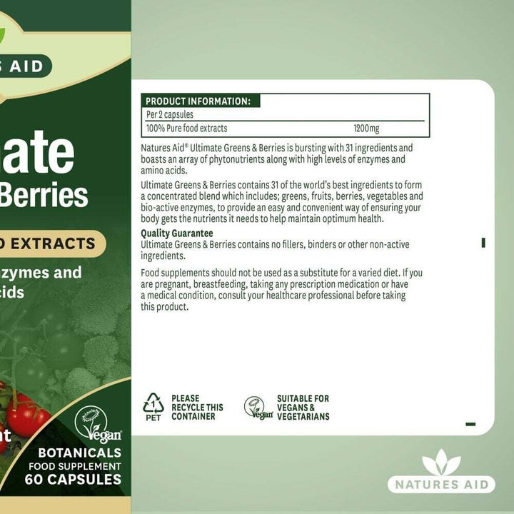 Ultimate Greens and Berries 31 суперхрани Natures Aid 60 капсули