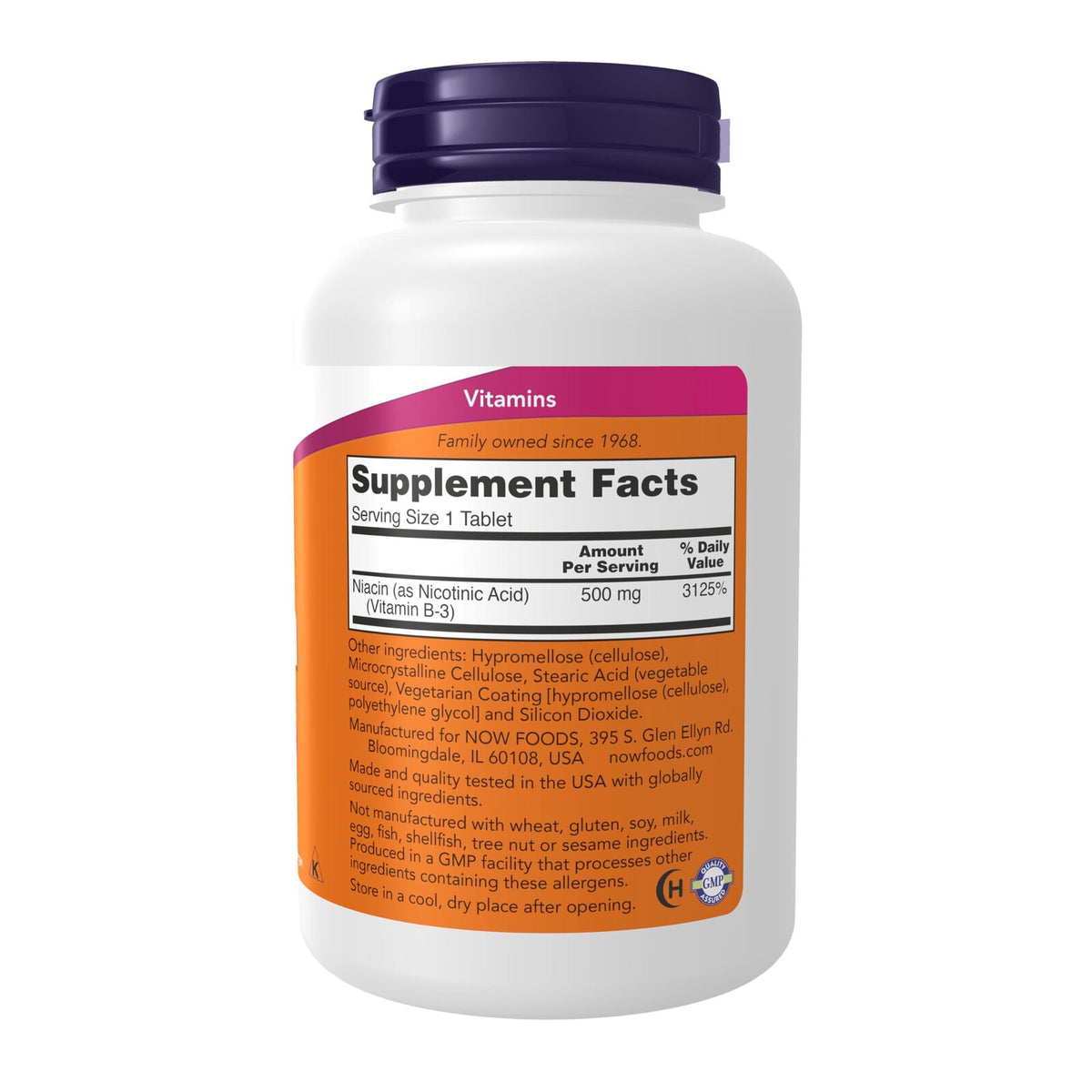 NOW Niacin 500mg 250 tablets